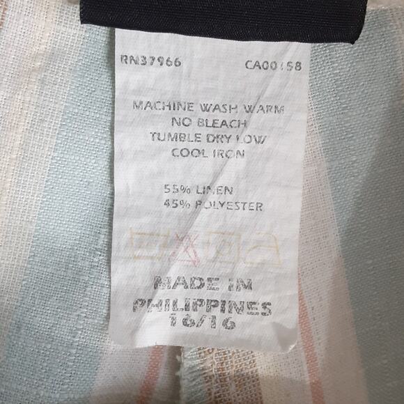 Vintage 80s Linen Blend Board Short Pastel Stripe Bermuda Shorts Beach Resort - Picture 7 of 12